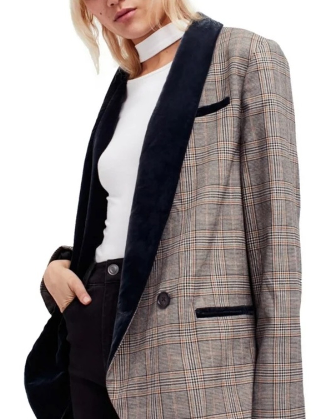 Free people Velvet lined blazer